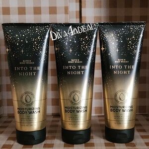 3X Bath & Body Works INTO THE NIGHT 10 FL OZ Moisturizing Body Wash Set